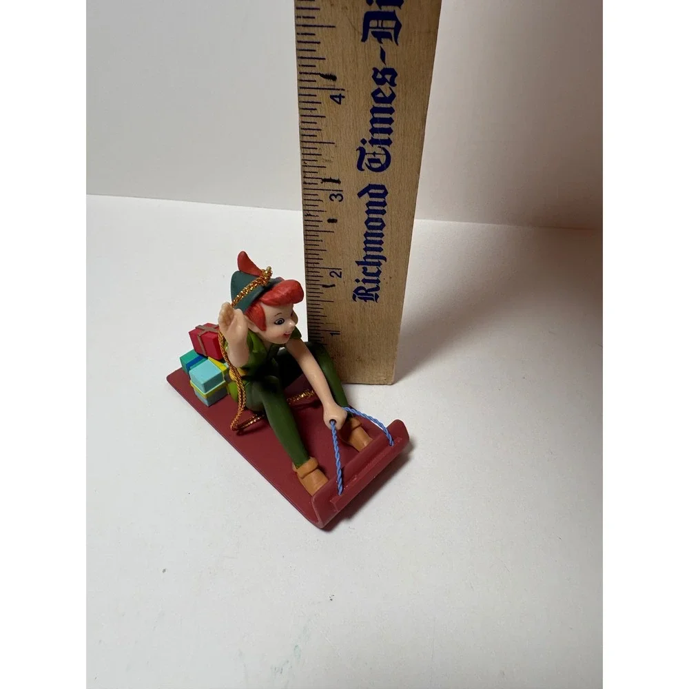 Vintage 1998 Disney Peter Pan on Sled Christmas Ornament with Box 26231 122